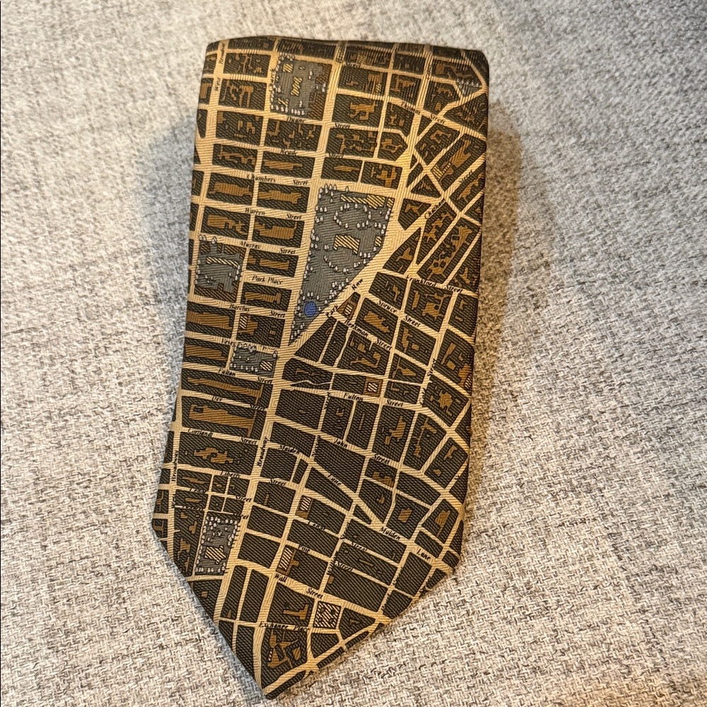 CIVITAS‎ New York City Map Tie, Silk Neck Tie, 1852 NYC Streets Urban Design